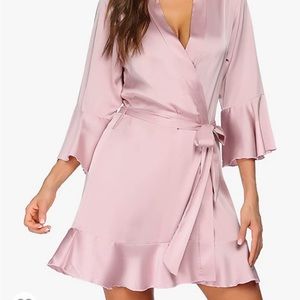 Pink Satin Robe